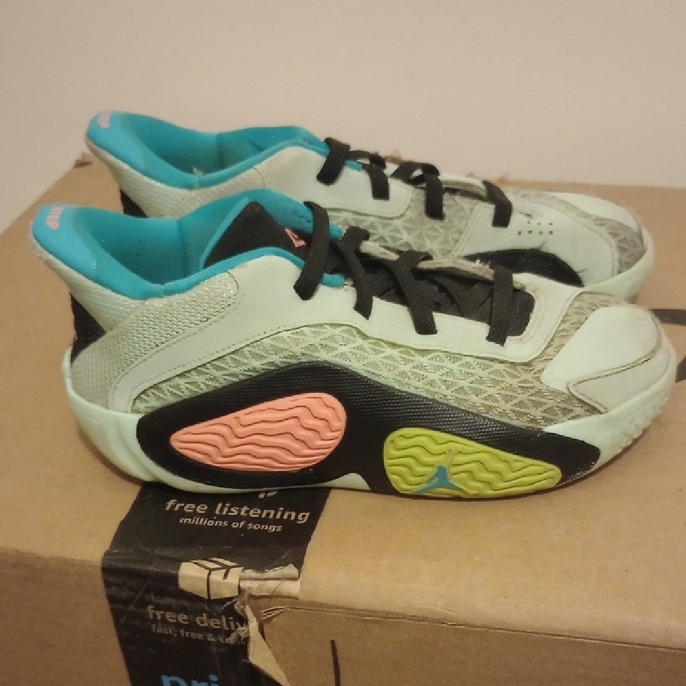 Jordan Kids Sneakers in Mint, Black, and Coral
